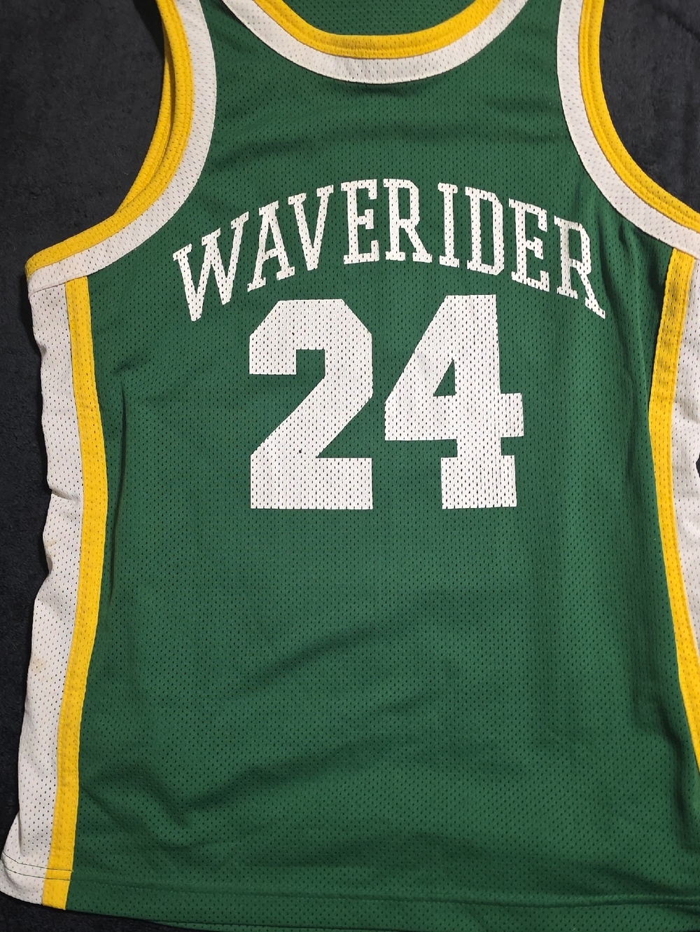 Green Mesh Basketball Tank Top - #24